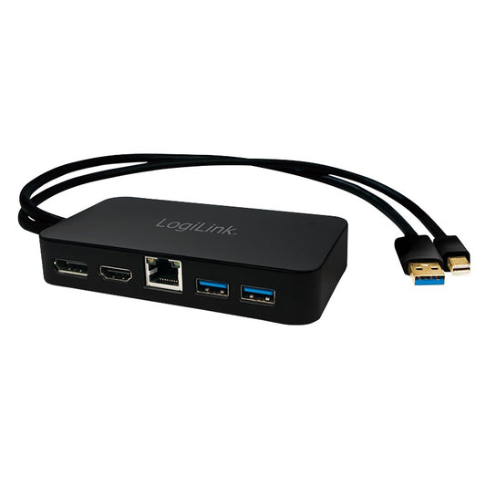 LOGILINK CV0111 MINI DP DOCKING TO HDMI/DISPLAY PORT/LAN/USB3.0