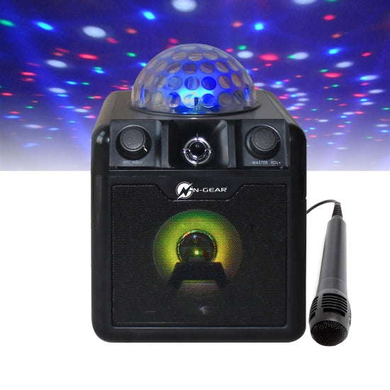 n-gear speaker N-Gear DISCO BLOCK 410 Portable Karaoke Speaker with Discoball With 2 – Rolls Technology Store