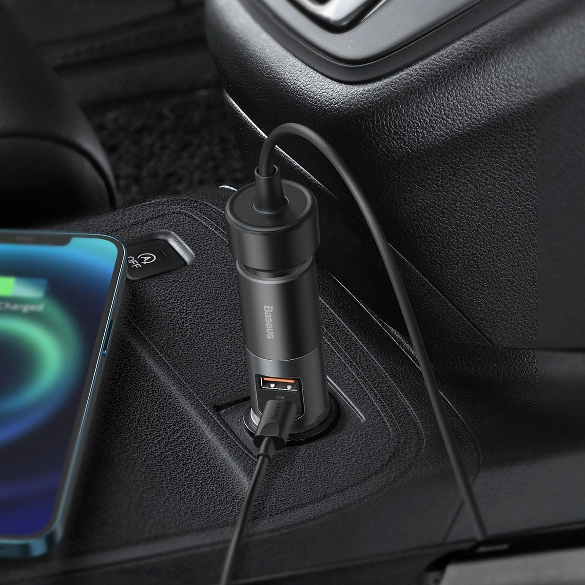 Baseus CCBT-C0G Car Charger USBA + USBC With Cigarette Lighter Expansion