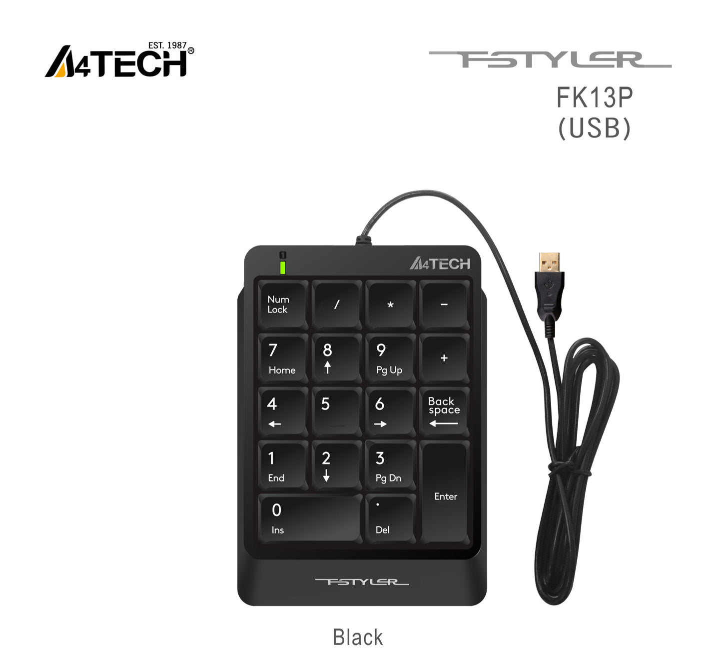 A4TECH FK13P FSTYLER SLEEK NUMERIC KEYPAD USB