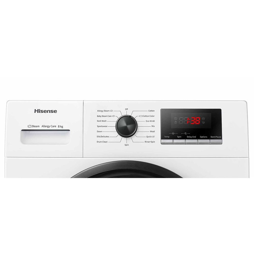 Hisense WFQP8014 Washing Machine 8Kg A+++ / E White