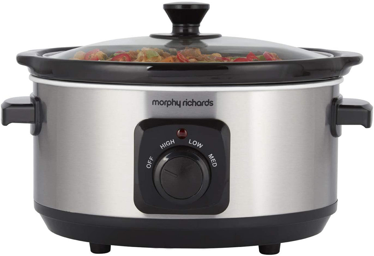 Morphy Richards 460017 Brushed Stainless Steel 3.5L Ceramic Slow Cooker