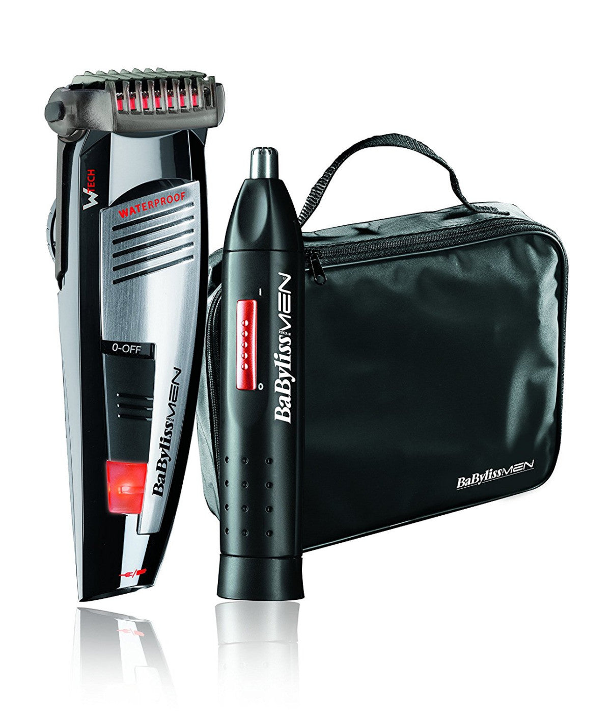 BABYLISS for Men Cordless Beard Nose/Ear Trimmer Set E846FPE Black