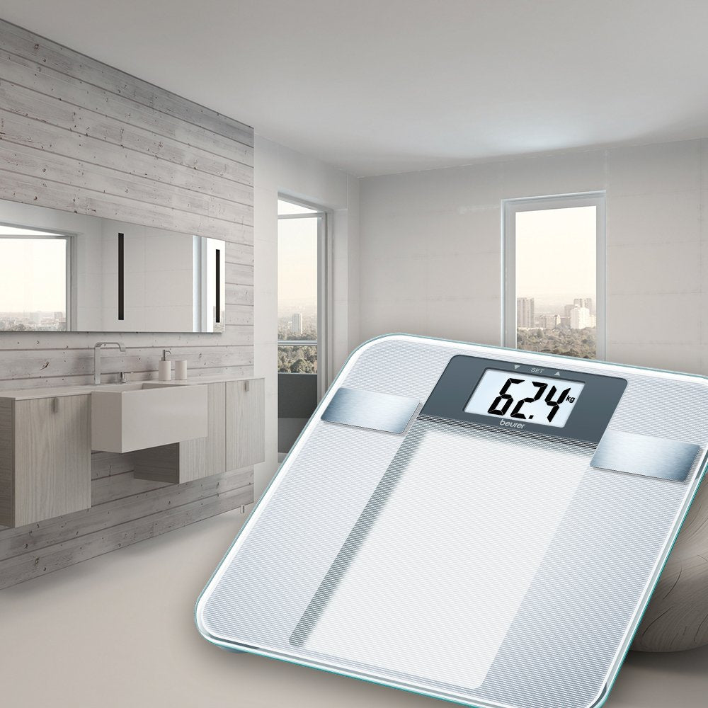 Beurer BG 13 Glass Electronic Diagnostic Bathroom Scale White
