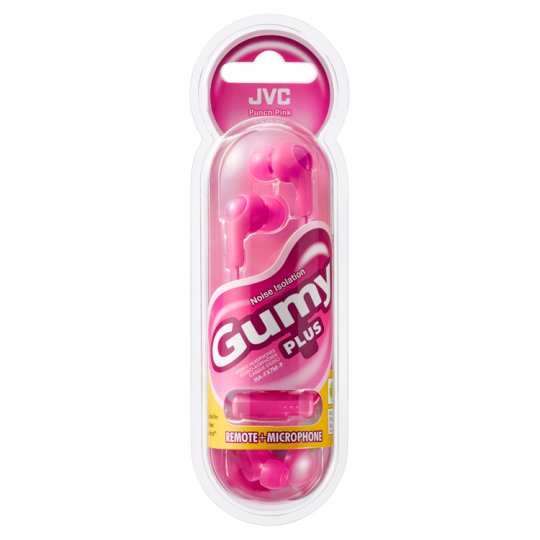 JVC Gumy Plus HA-FX7M-P-E Earphones with Microphone Punch Pink