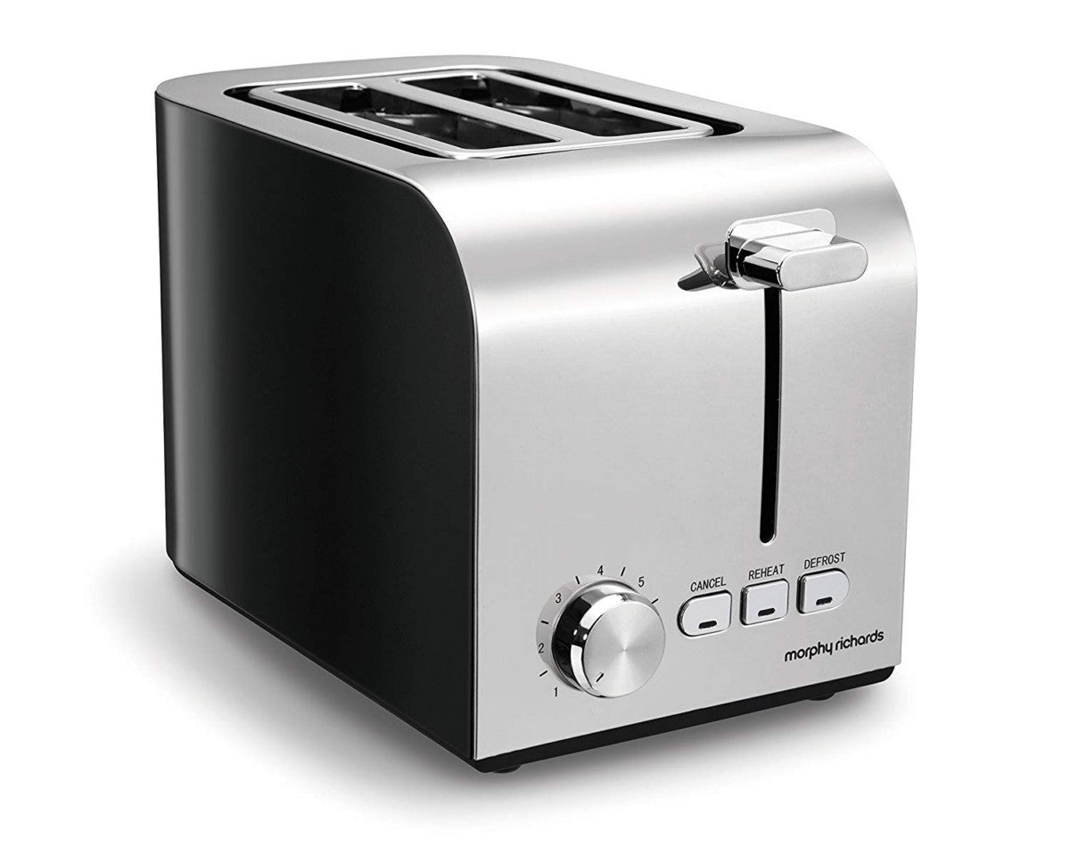 Morphy Richards Equip 2 Slice Toaster 222054 Brushed Black/Silver