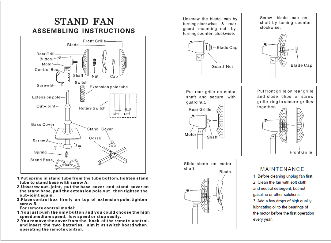 Rolls stand Fan 18" 55w with remote control