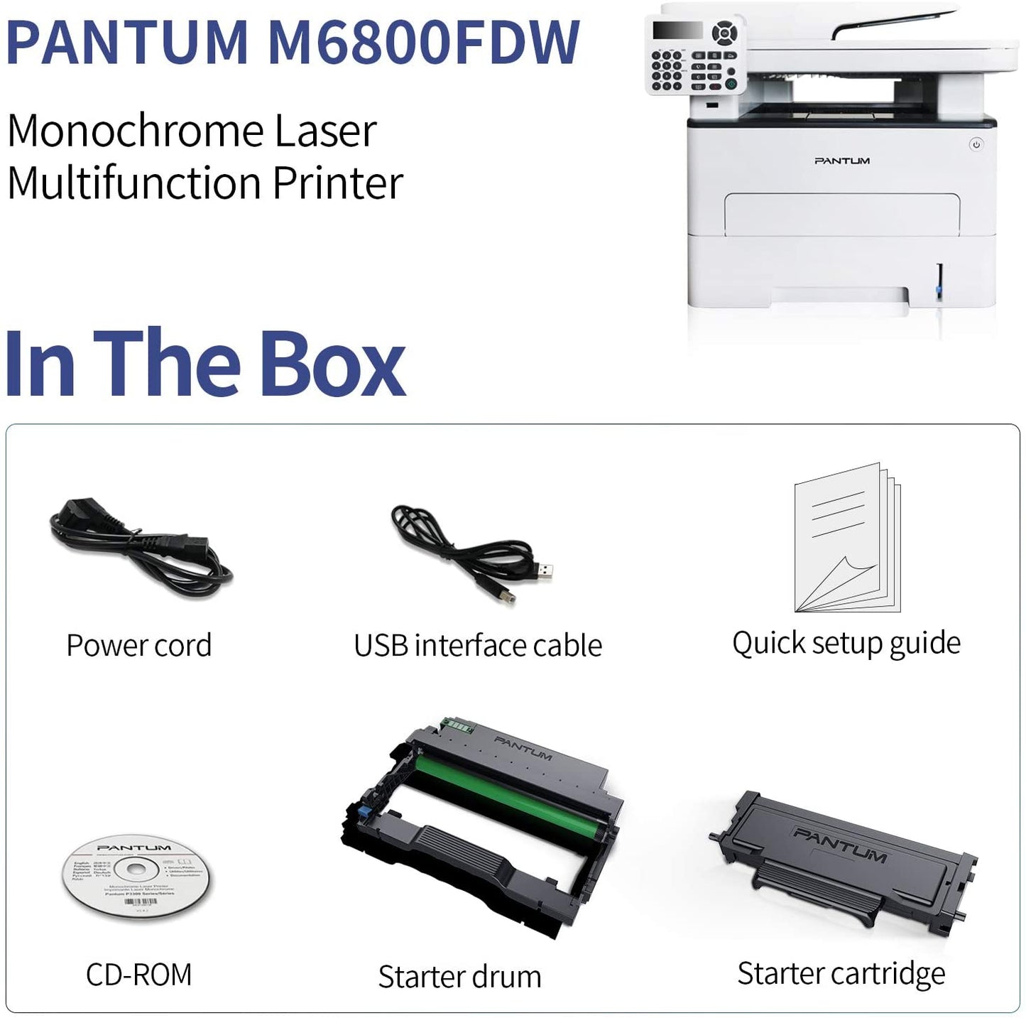 Pantum M6800FDW Fast Mono Laser Multifunction Printer Wi-Fi/Duplex/ADF