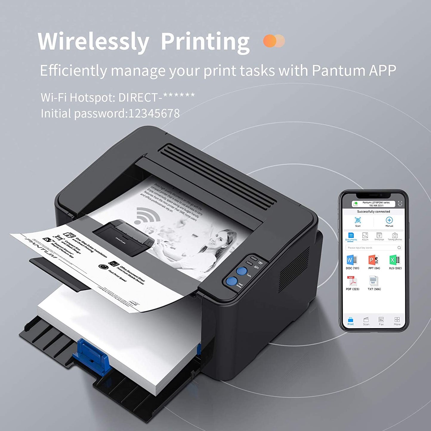 Pantum P2500W Mono Laser Printer with Wi-Fi