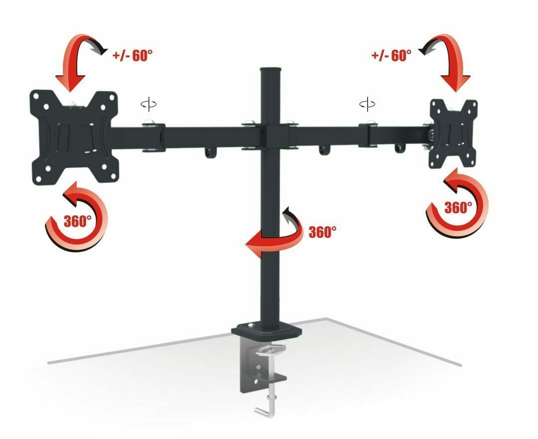 Opticum PIXEL TWIN Desk Monitor Mount Dual Arm