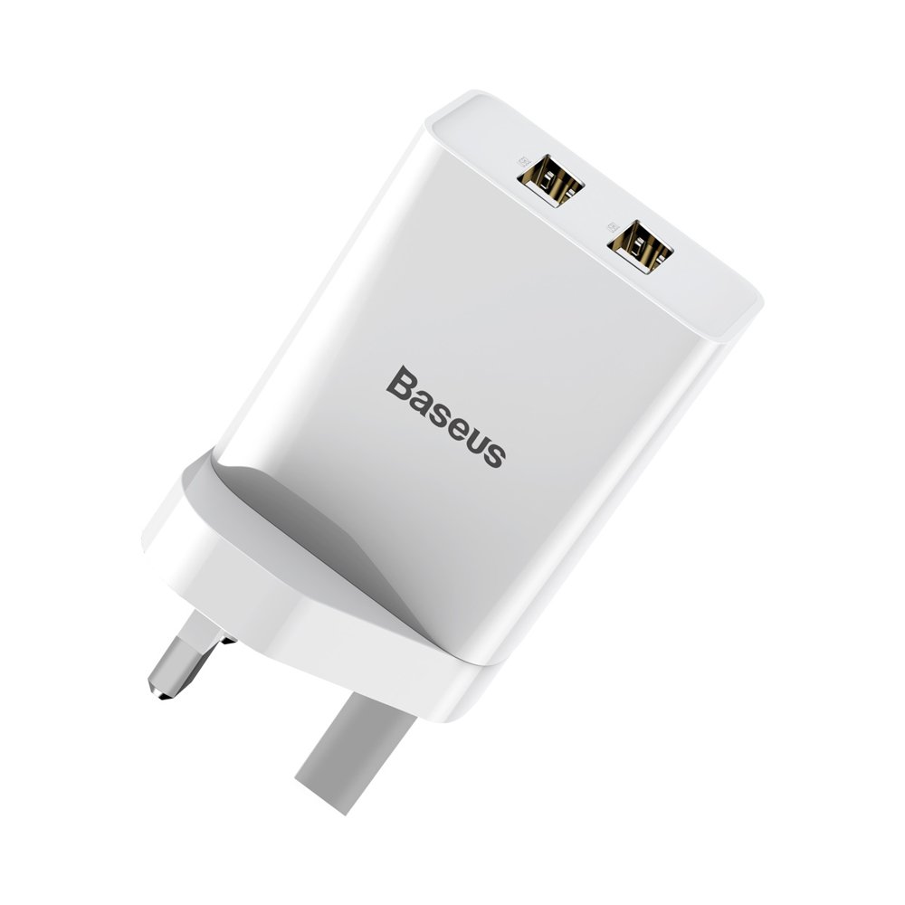 Baseus FUNZI Dual USB Charger 2.1A UK White