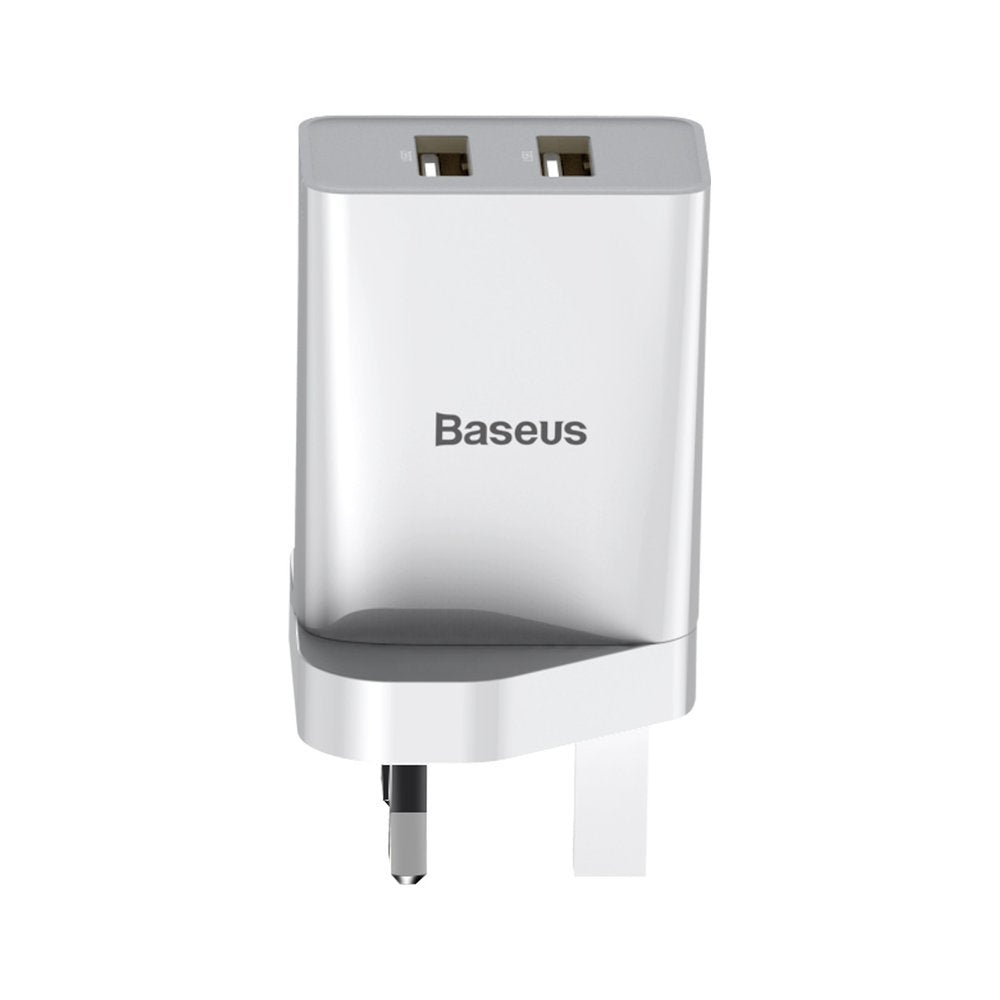 Baseus FUNZI Dual USB Charger 2.1A UK White
