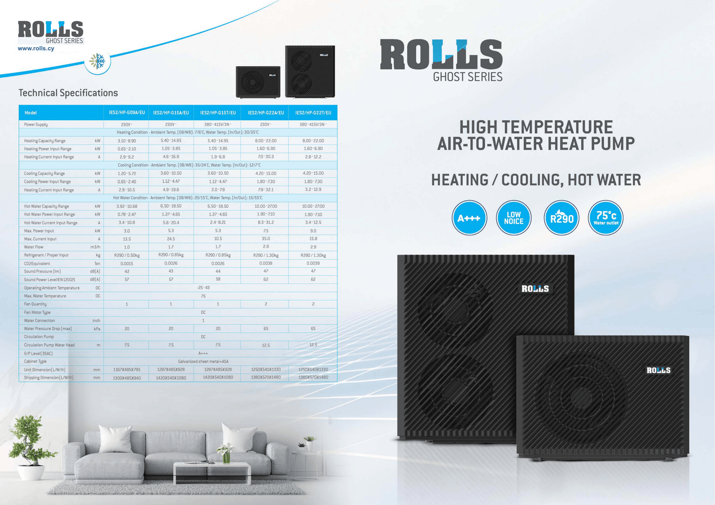 Rolls Ghost Series Heat Pump R290 A+++