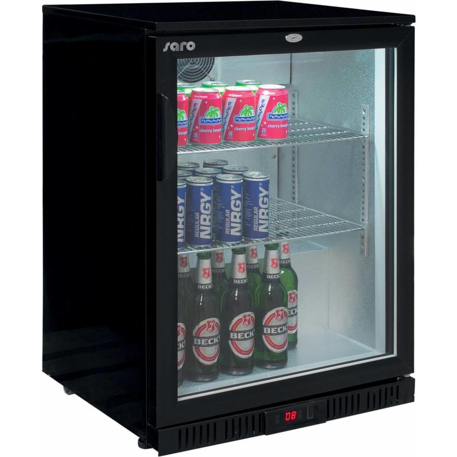Saro Bottle fridge with glass door Black 128 liters