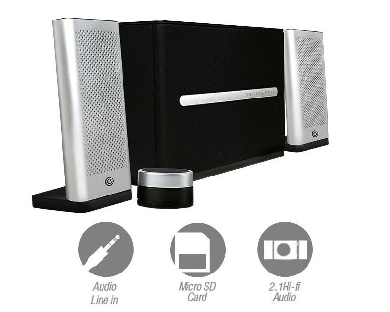 SonicGear Space7 2.1 Hi-Fi Bluetooth PC Speakers 72W Silver