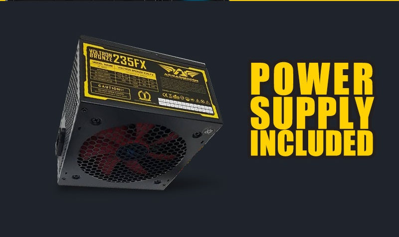 Armaggeddon Nimitz TR-1100 Micro ATX Case with PSU & 5x Blue Fans