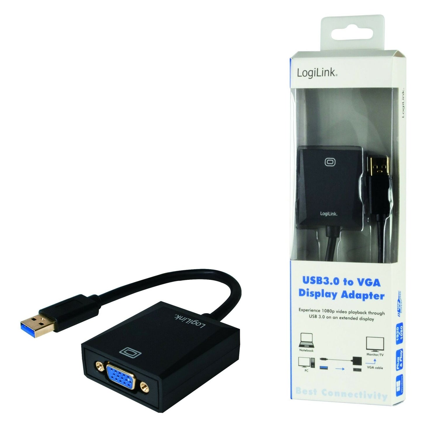 LOGILINK UA0231 USB3.0 TO VGA ADAPTER BLACK