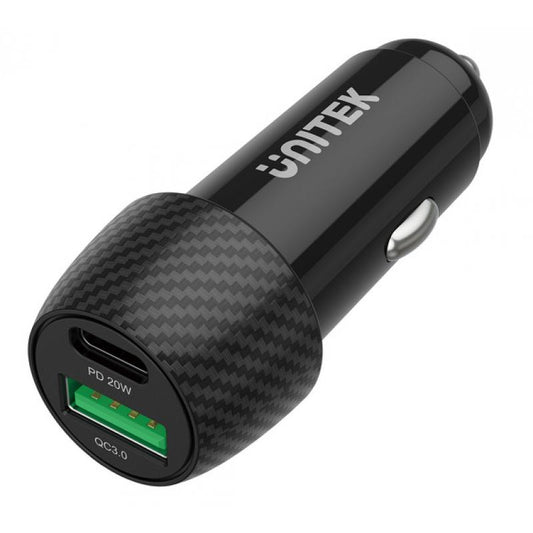 Unitek Charger for Car 38W USBC PD20W+USBA QC3.0 P1400A