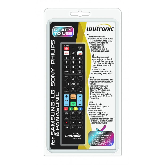 Unitronic Ready5 Multribrand TV Replacement Remote